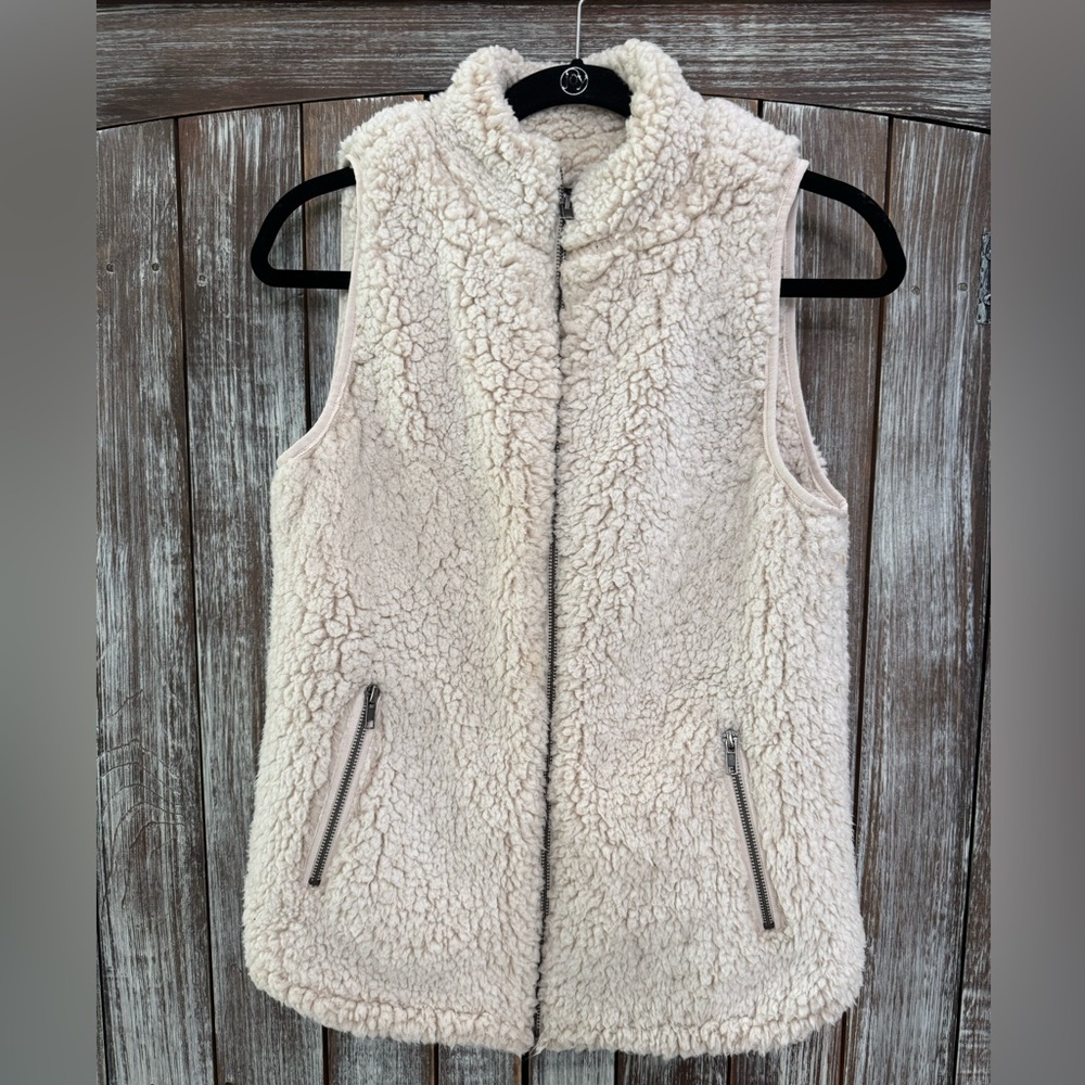 Love Tree Soft Cream/Pink Fleece Vest Size Small